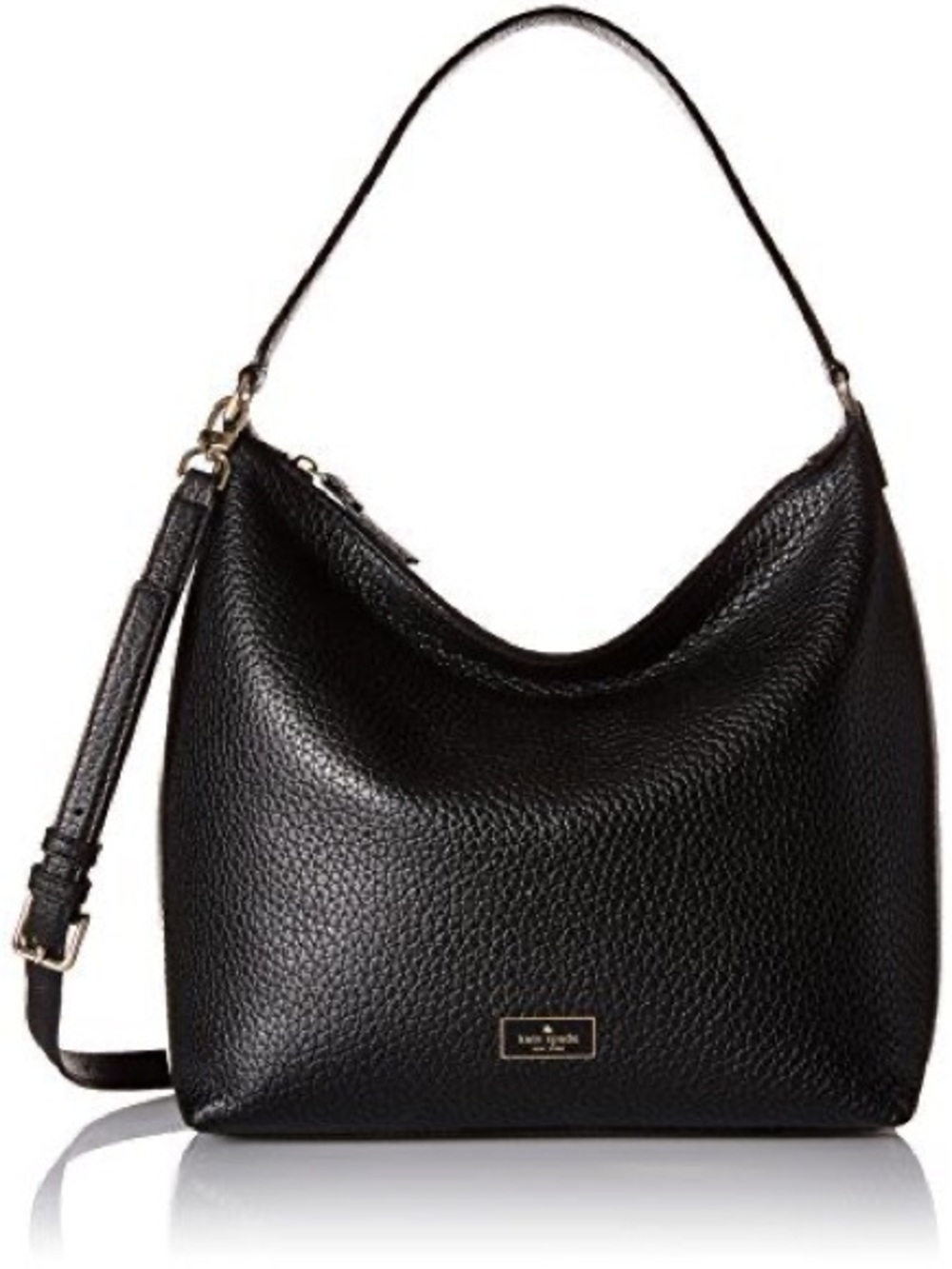 Kate Spade Black Pebbled Leather Hobo Bag - Women's Shoulder Bag
